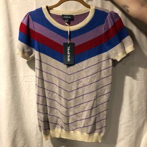 NWT Modcloth short-sleeve knit shirt with chevron